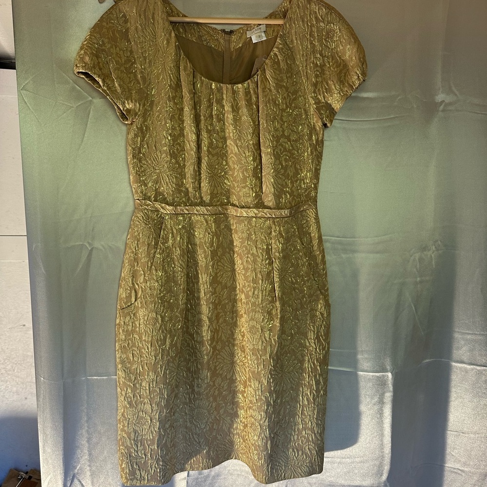 J. Crew Gold Midi Dress